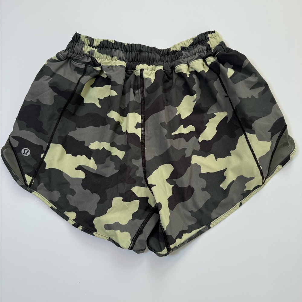 Lululemon Athletica Green and Tan Athletic Shorts